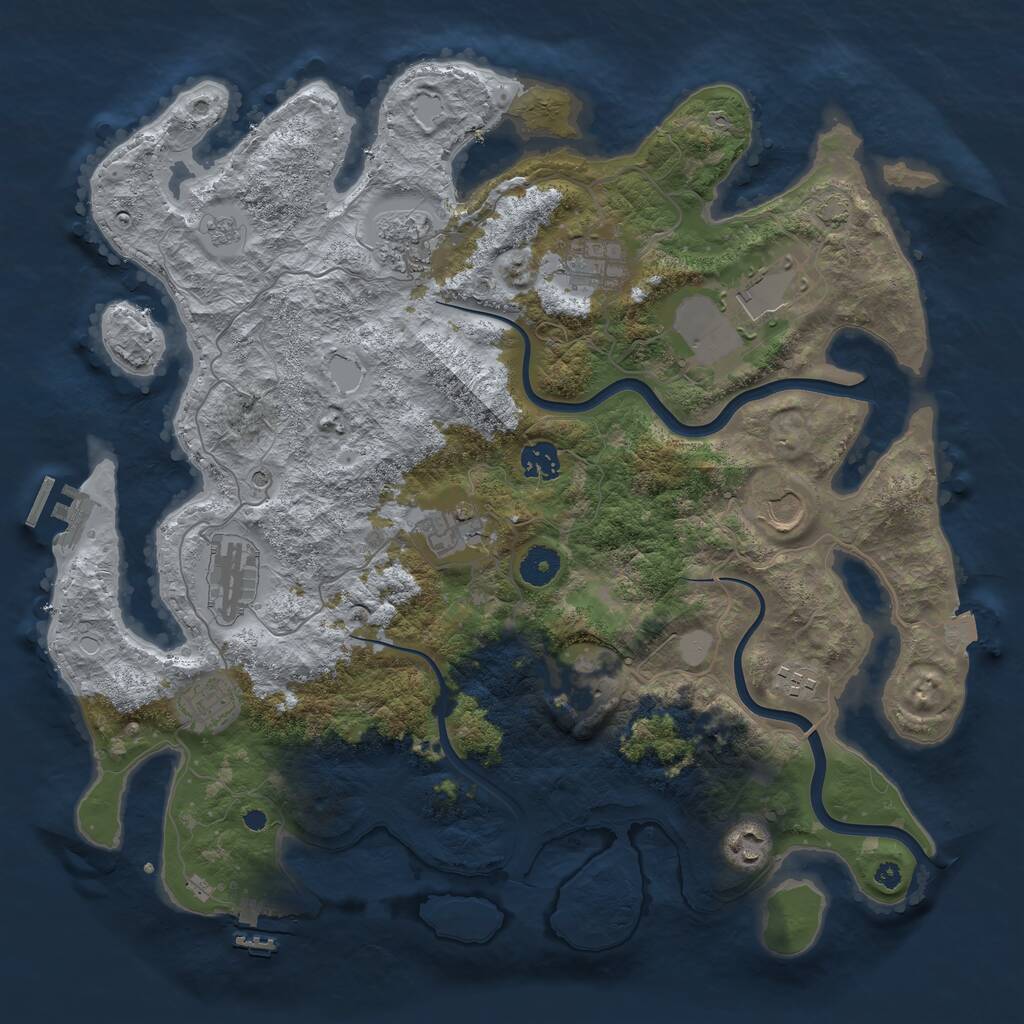 Rust Map: Procedural Map, Size: 3900, Seed: 941492039, 17 Monuments