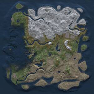 Thumbnail Rust Map: Procedural Map, Size: 4500, Seed: 75051, 15 Monuments