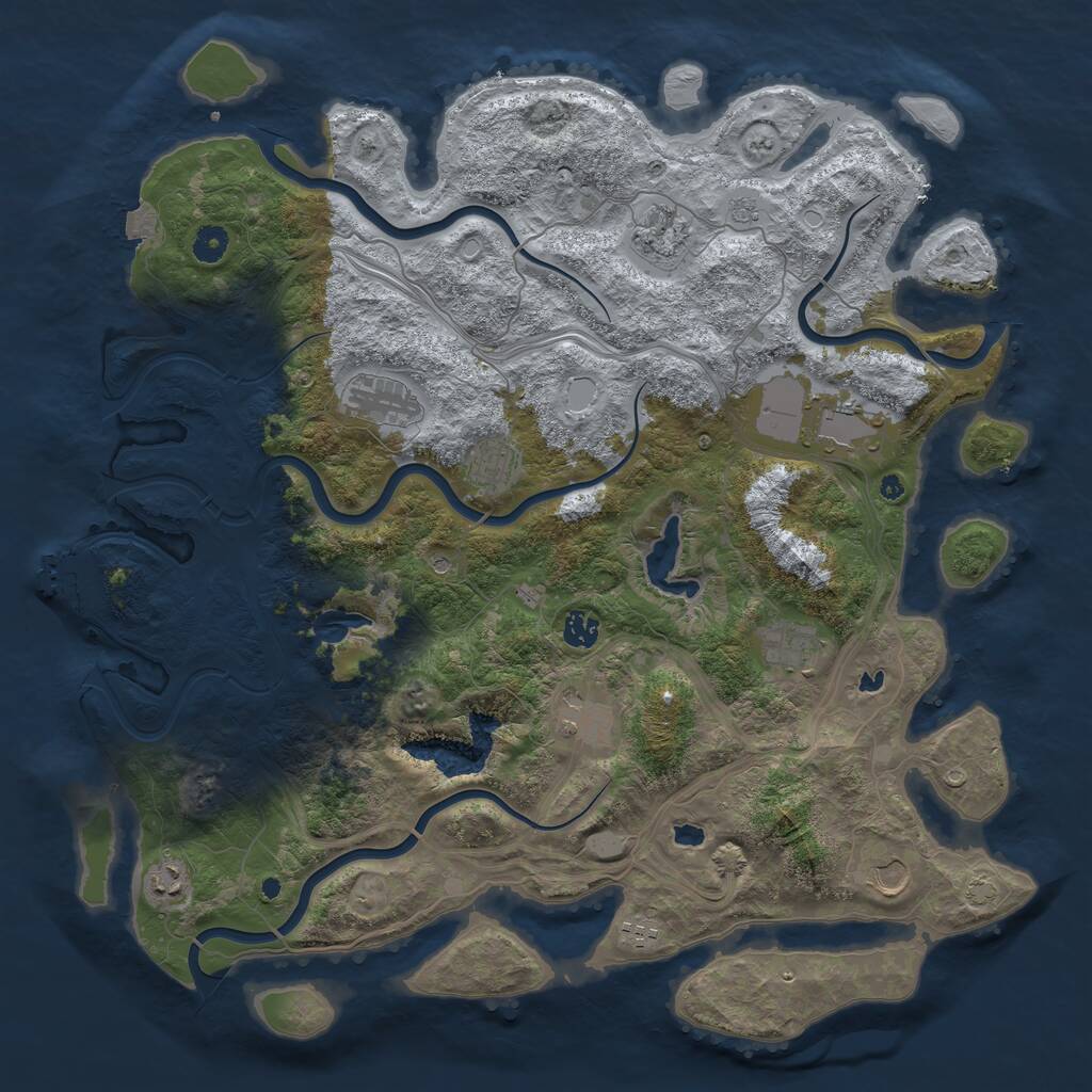 Rust Map: Procedural Map, Size: 4500, Seed: 75051, 15 Monuments