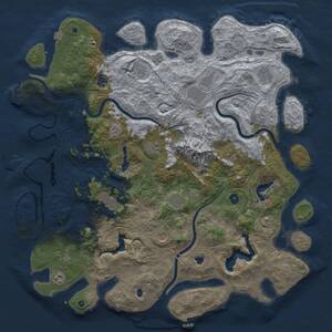 Thumbnail Rust Map: Procedural Map, Size: 5000, Seed: 1289485213, 17 Monuments