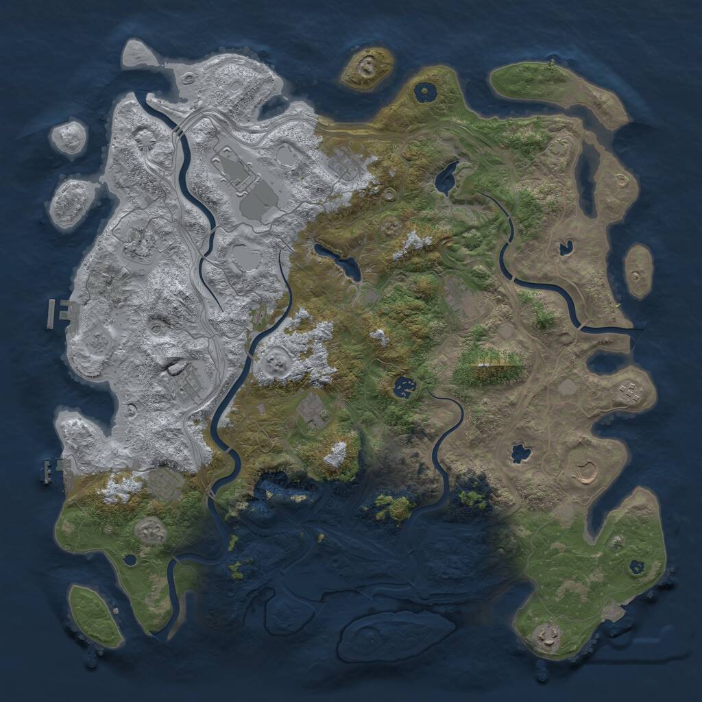Rust Map: Procedural Map, Size: 4800, Seed: 2710353, 17 Monuments
