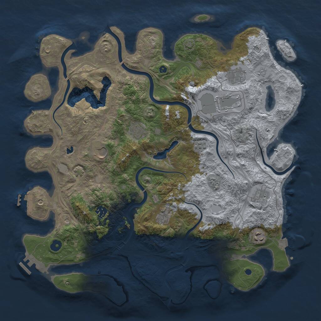 Rust Map: Procedural Map, Size: 4250, Seed: 1031017905, 15 Monuments