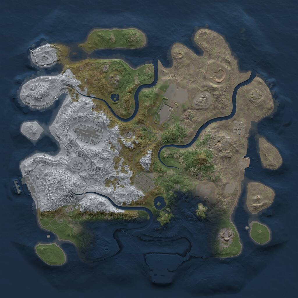 Rust Map: Procedural Map, Size: 3500, Seed: 7953, 13 Monuments