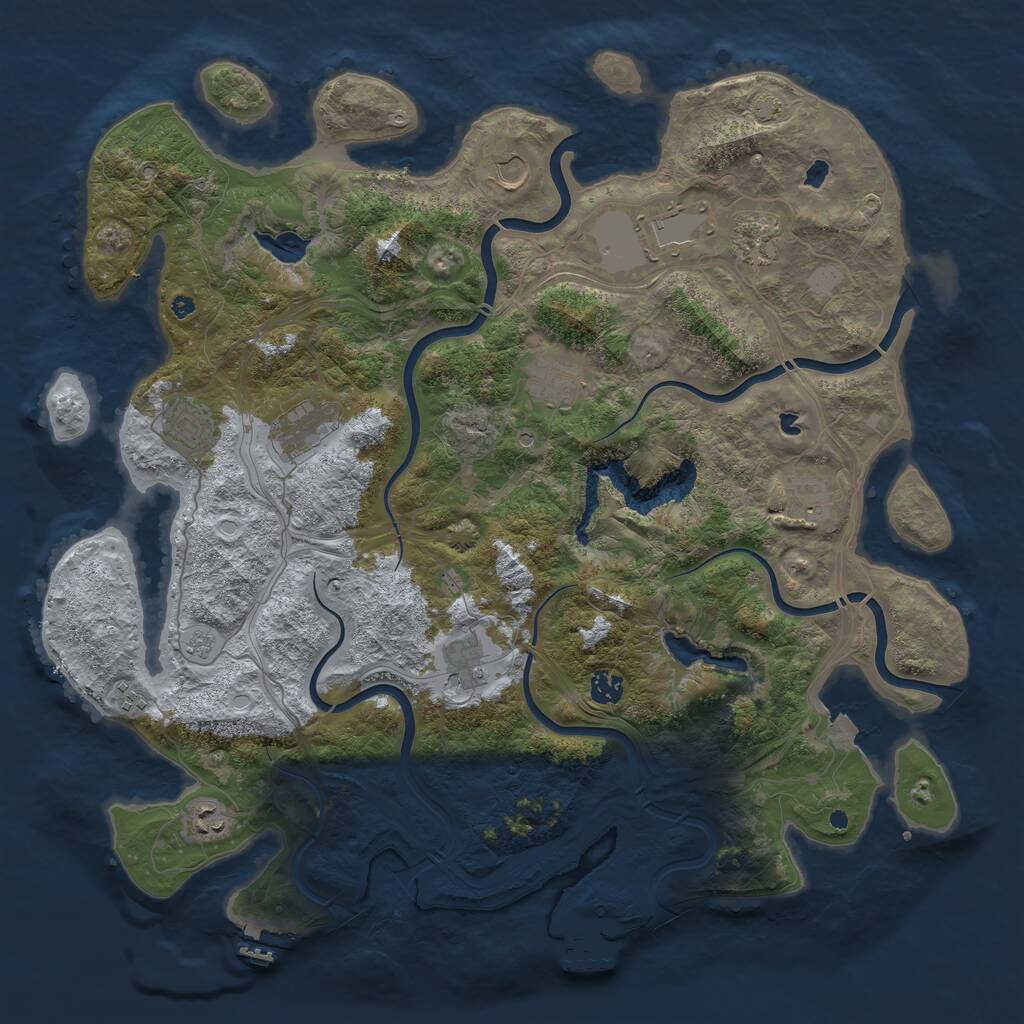 Rust Map: Procedural Map, Size: 4500, Seed: 516173066, 17 Monuments