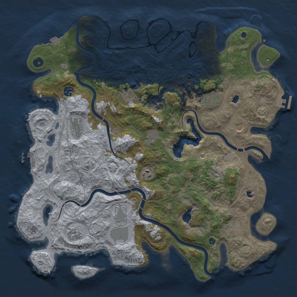 Rust Map: Procedural Map, Size: 4500, Seed: 699620935, 17 Monuments