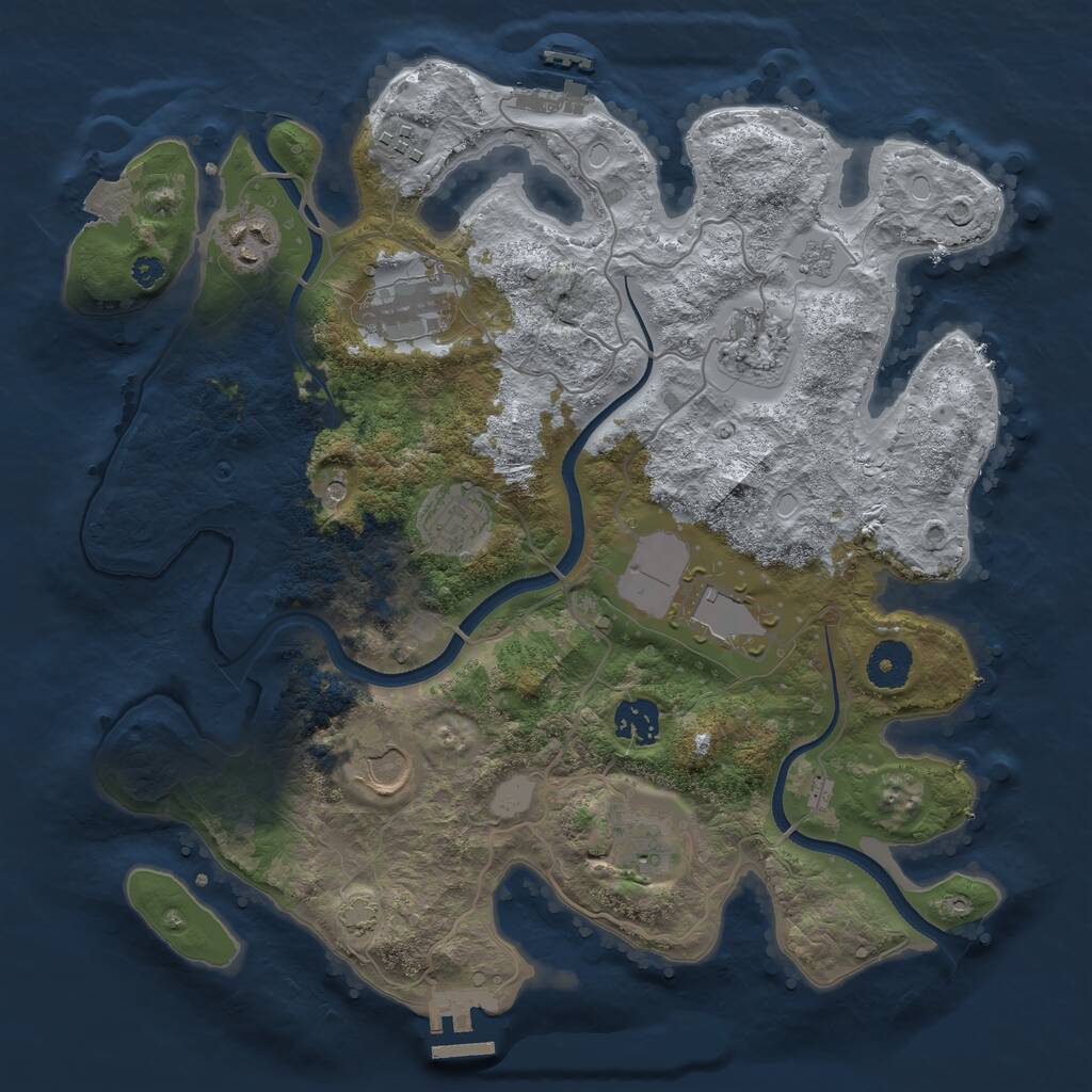 Rust Map: Procedural Map, Size: 3500, Seed: 178382492, 15 Monuments