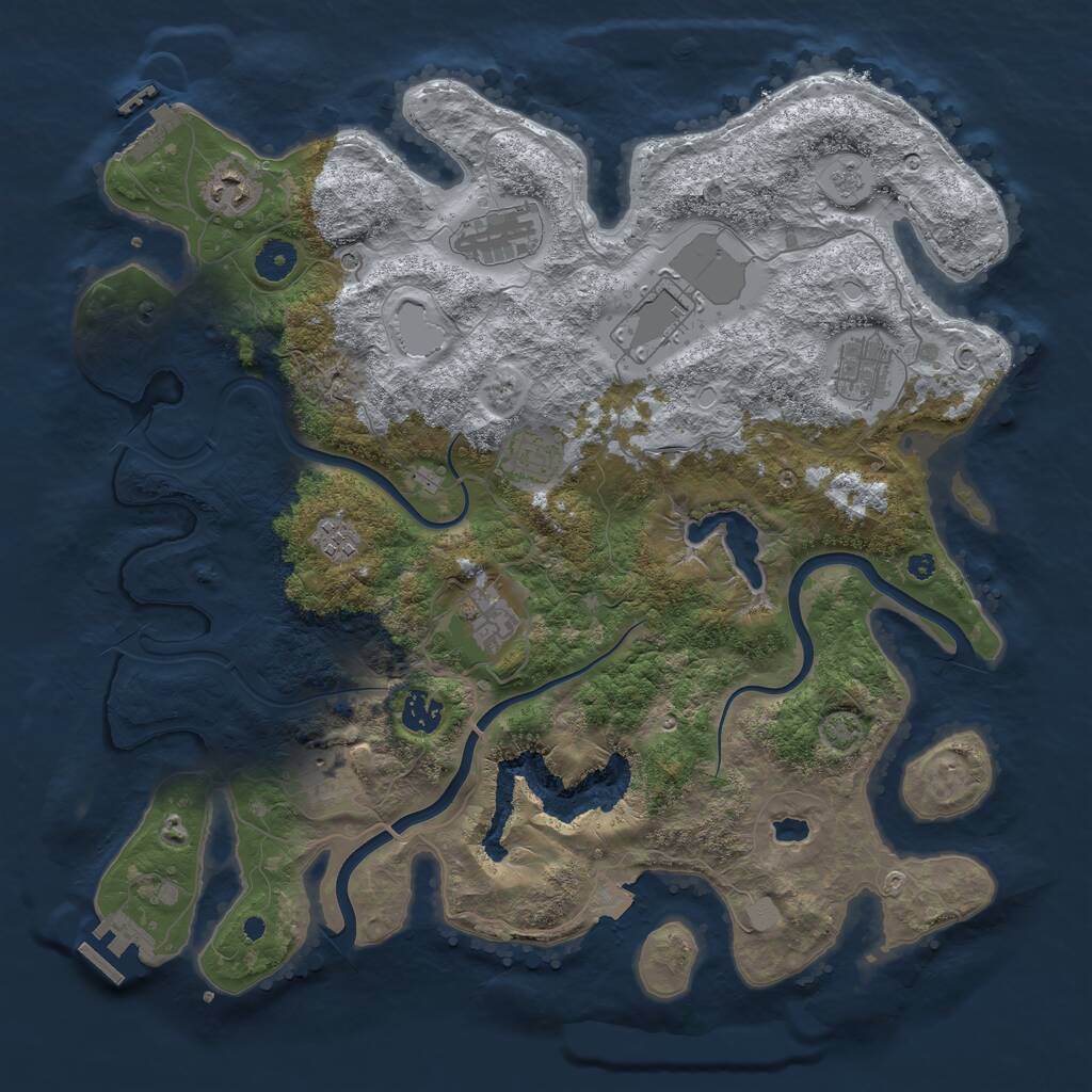 Rust Map: Procedural Map, Size: 4000, Seed: 1596792564, 15 Monuments