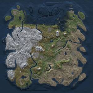 Thumbnail Rust Map: Procedural Map, Size: 4500, Seed: 73942312, 17 Monuments