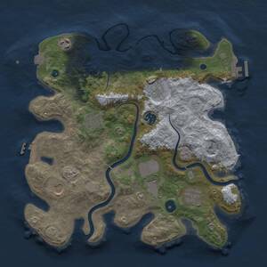 Thumbnail Rust Map: Procedural Map, Size: 3500, Seed: 373110434, 14 Monuments