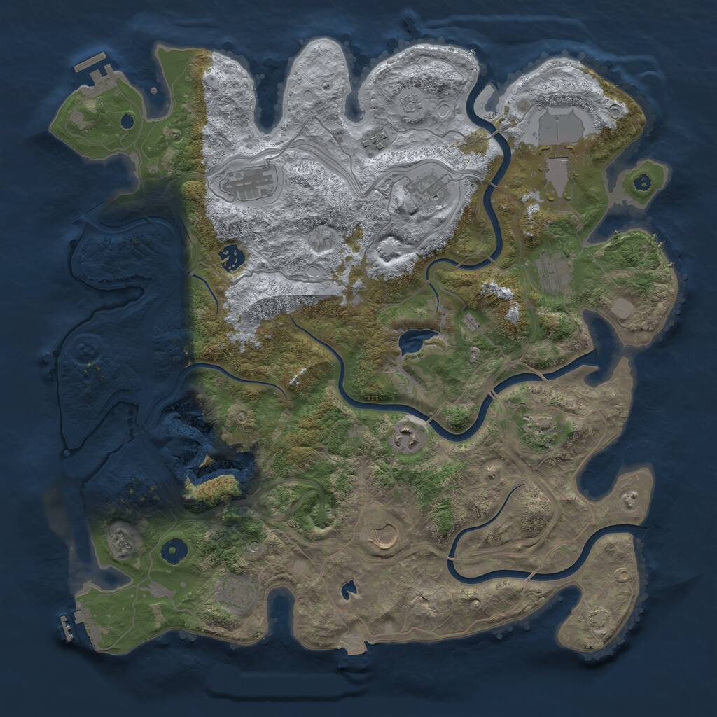 Rust Map: Procedural Map, Size: 4250, Seed: 1651988068, 16 Monuments