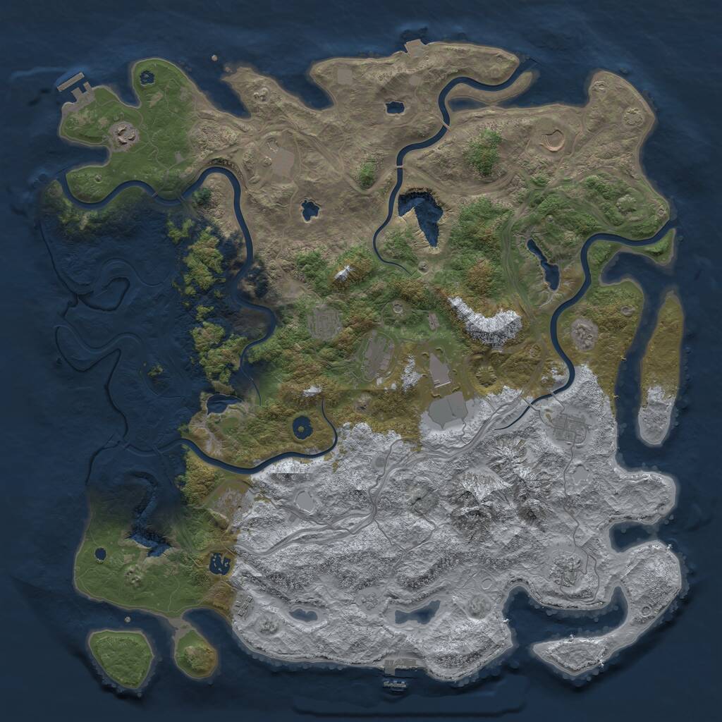 Rust Map: Procedural Map, Size: 5000, Seed: 1164234970, 17 Monuments