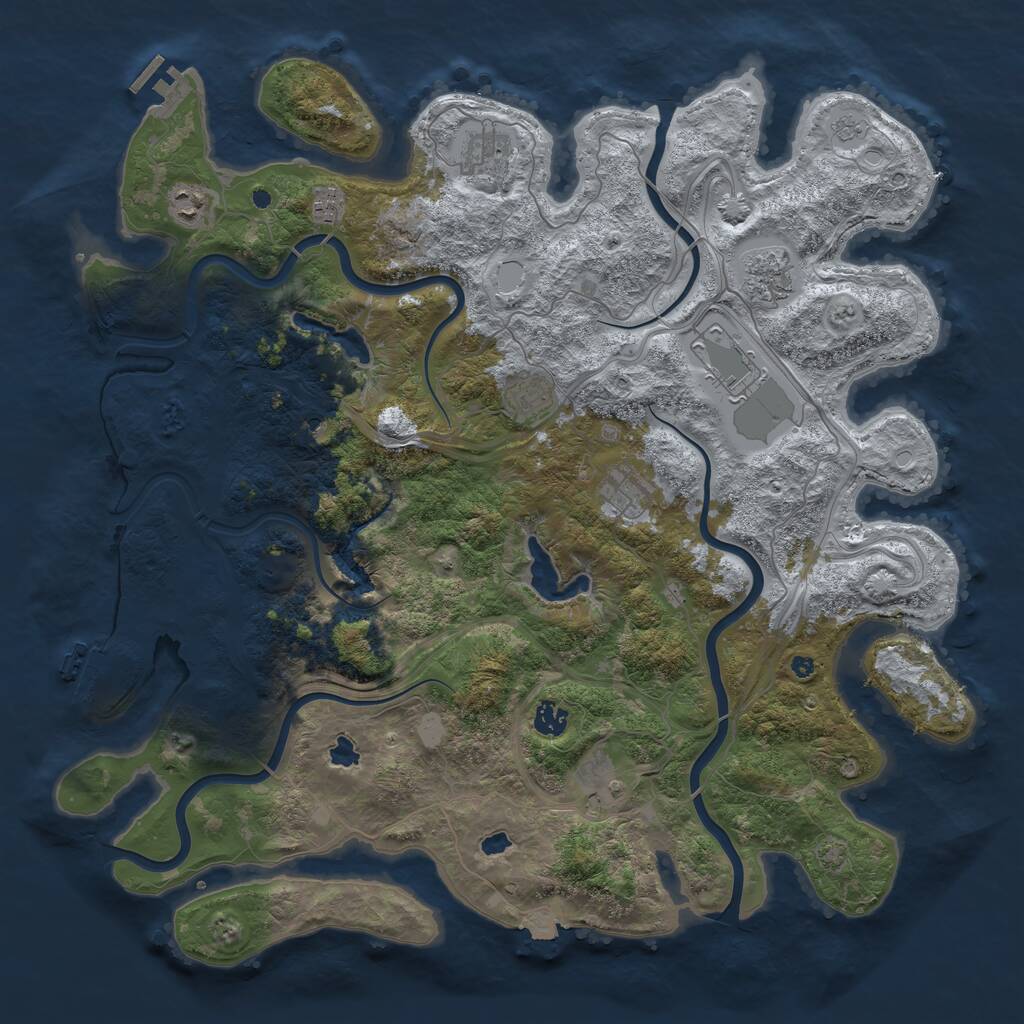 Rust Map: Procedural Map, Size: 4500, Seed: 535027528, 15 Monuments