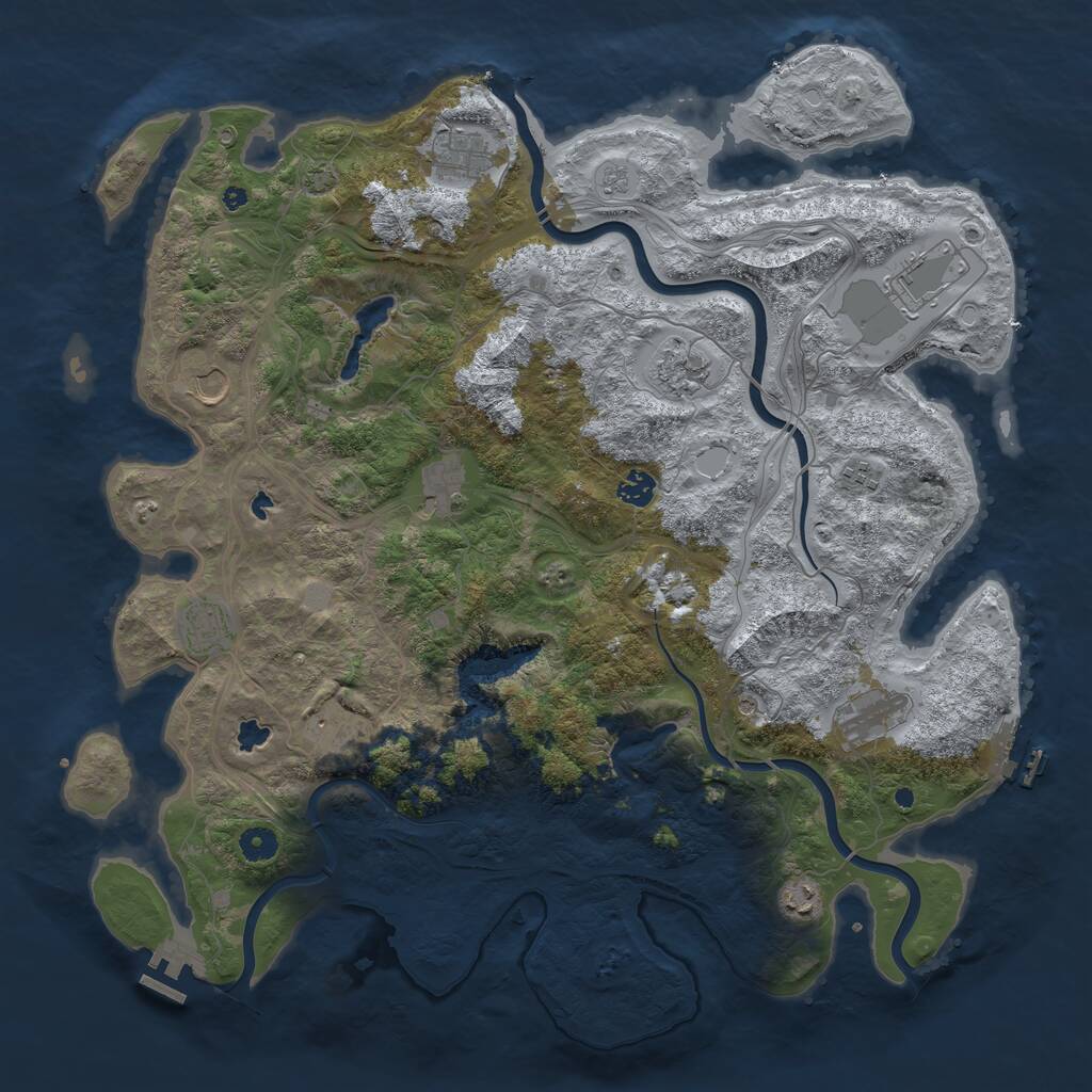 Rust Map: Procedural Map, Size: 4500, Seed: 289283248, 17 Monuments