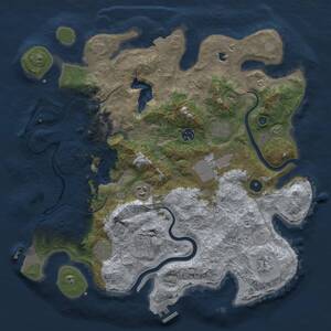 Thumbnail Rust Map: Procedural Map, Size: 4000, Seed: 651265, 15 Monuments