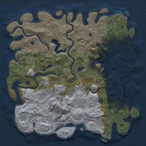 Thumbnail Rust Map: Procedural Map, Size: 5000, Seed: 2063528059, 17 Monuments