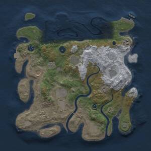 Thumbnail Rust Map: Procedural Map, Size: 3500, Seed: 1548237518, 15 Monuments