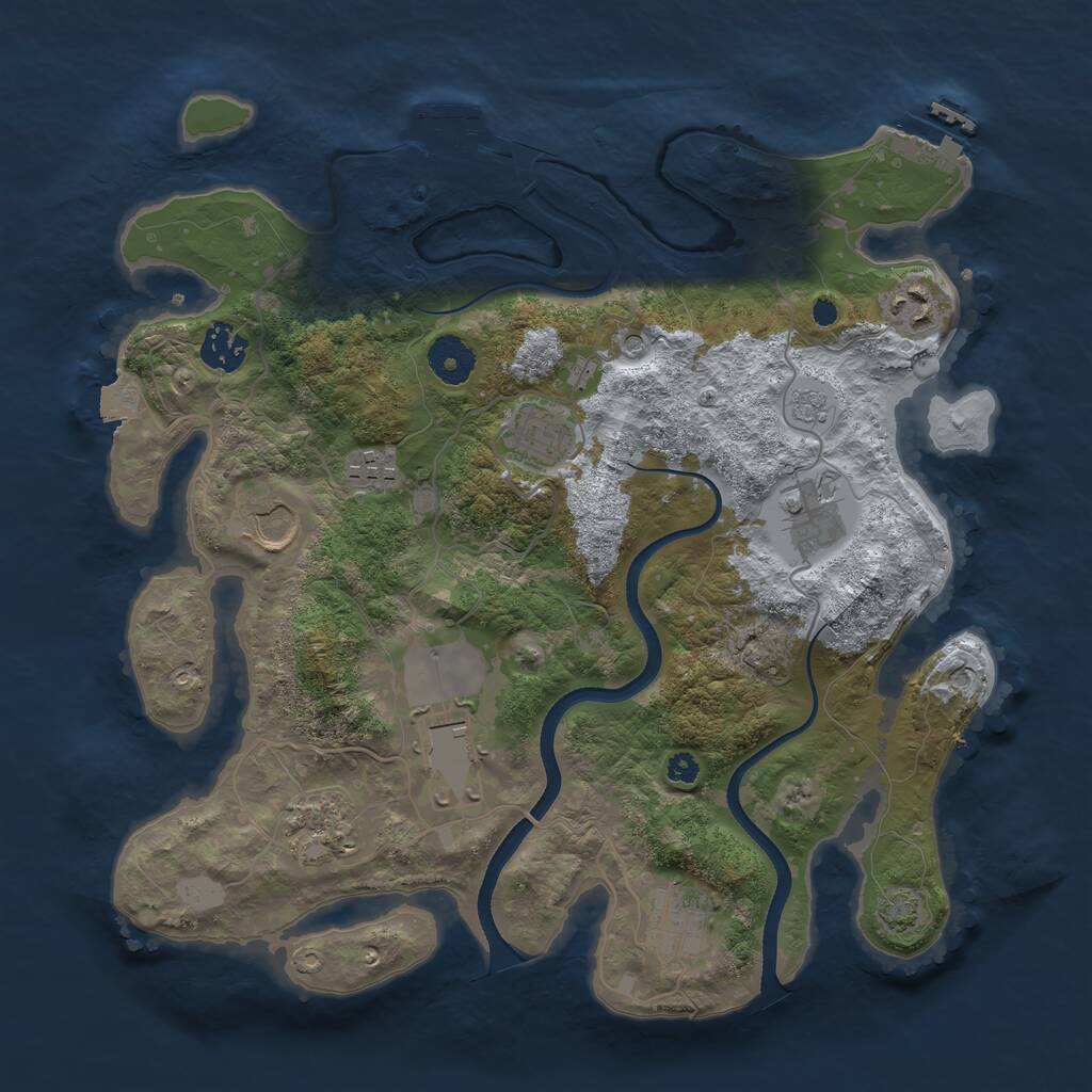 Rust Map: Procedural Map, Size: 3500, Seed: 1548237518, 15 Monuments
