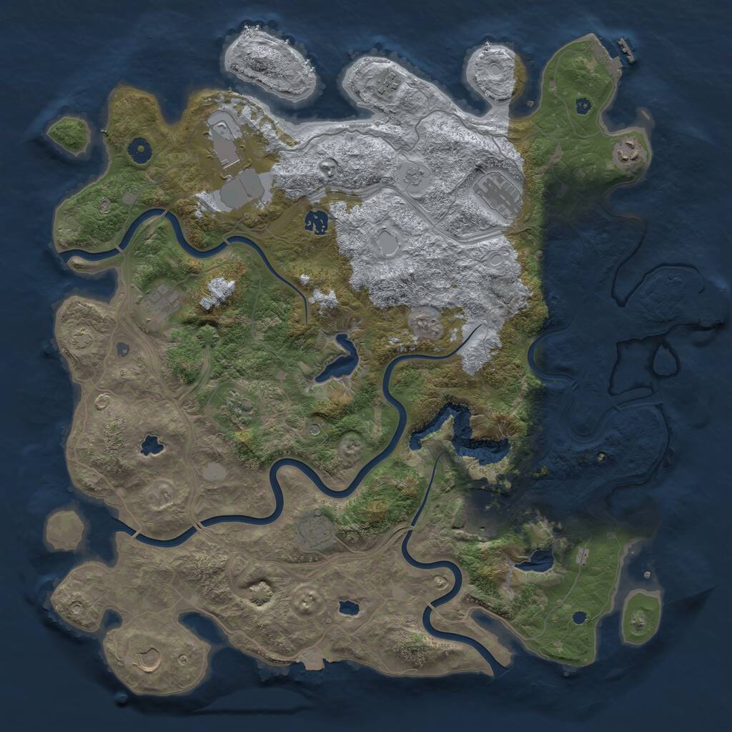 Rust Map: Procedural Map, Size: 4500, Seed: 127381038, 16 Monuments