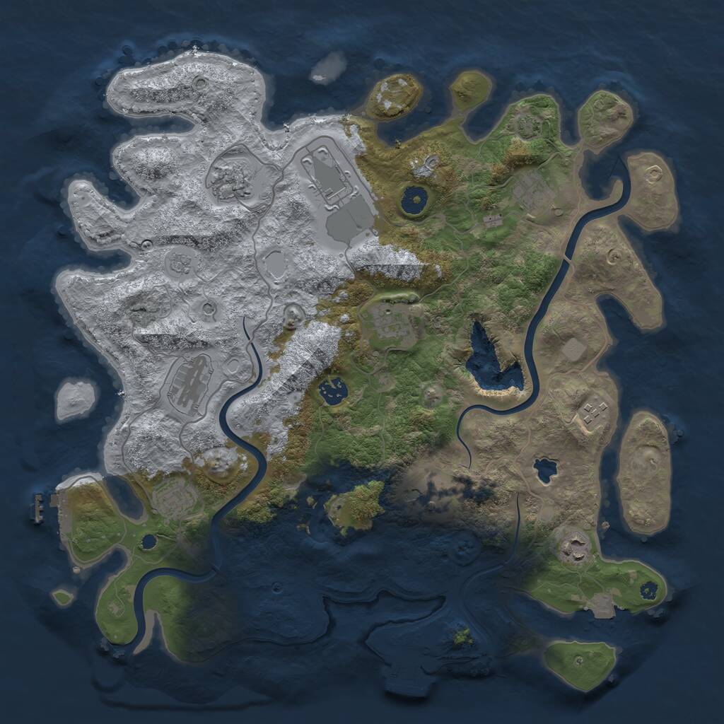 Rust Map: Procedural Map, Size: 4000, Seed: 251002, 16 Monuments