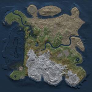 Thumbnail Rust Map: Procedural Map, Size: 3700, Seed: 153207, 17 Monuments