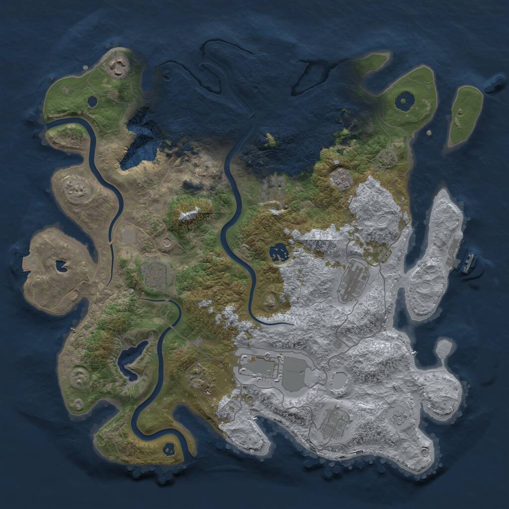 Rust Map: Procedural Map, Size: 4000, Seed: 10543379, 15 Monuments