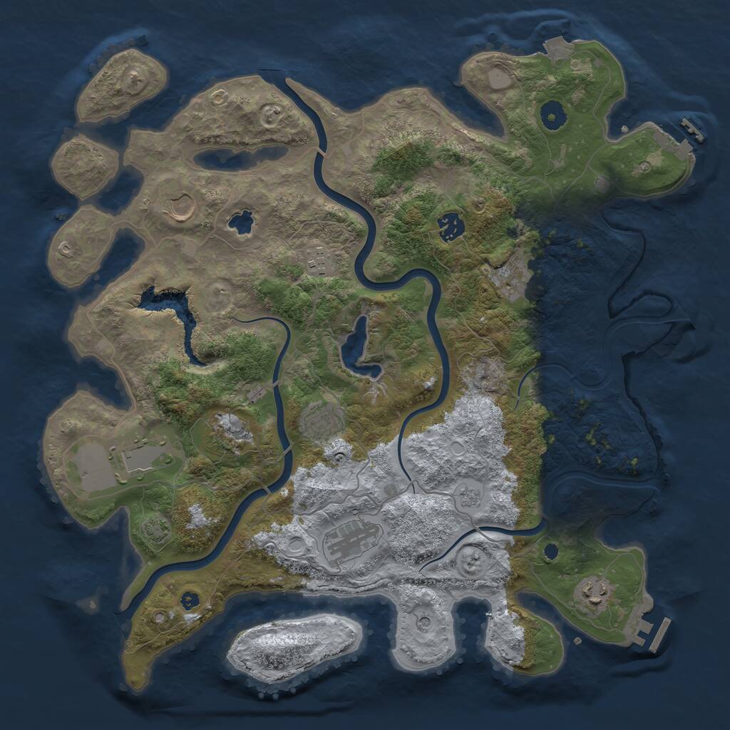 Rust Map: Procedural Map, Size: 4000, Seed: 9675, 15 Monuments