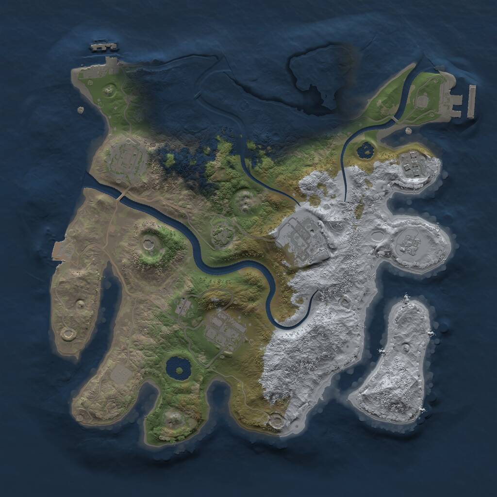 Rust Map: Procedural Map, Size: 3000, Seed: 26264206, 10 Monuments