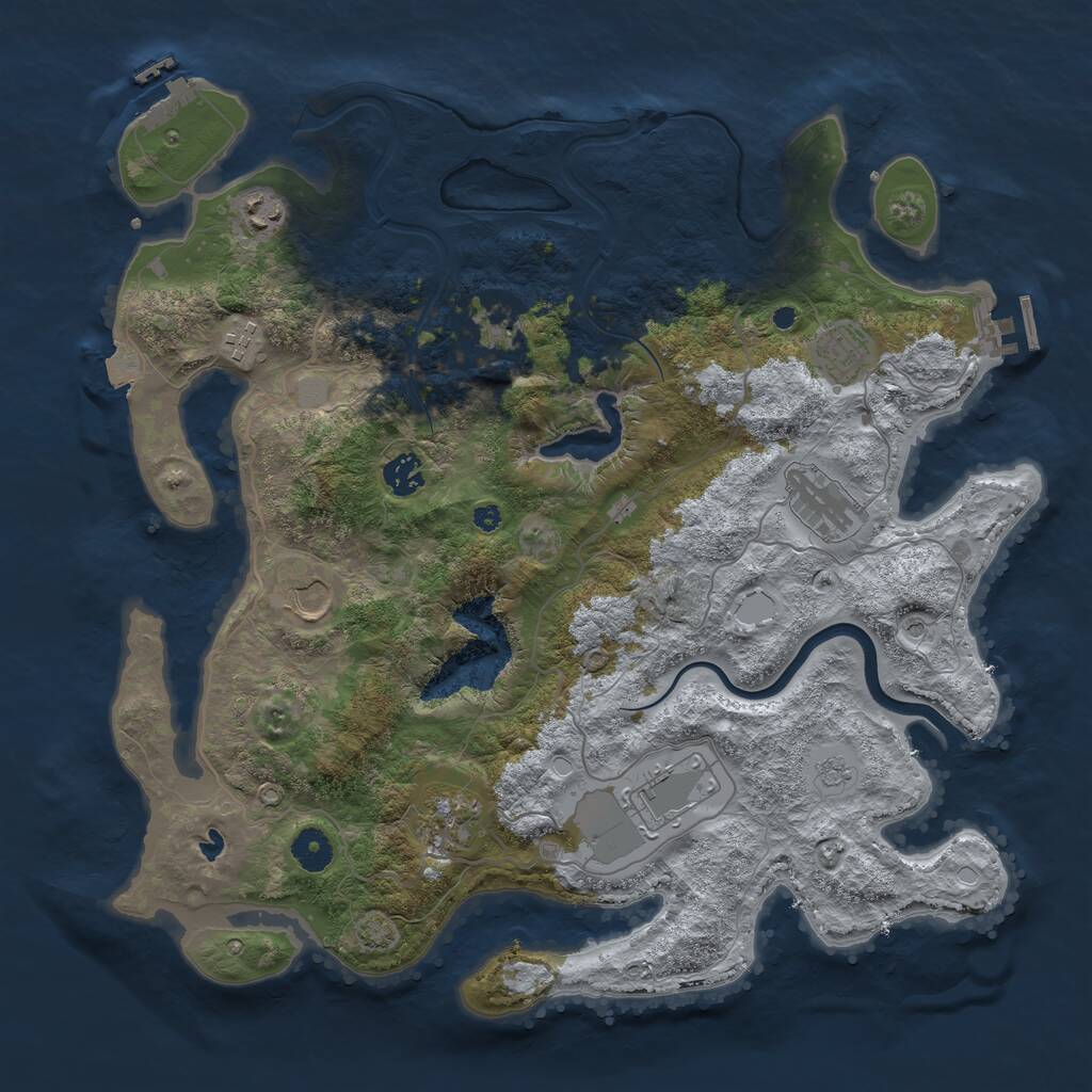 Rust Map: Procedural Map, Size: 4000, Seed: 1320348510, 15 Monuments