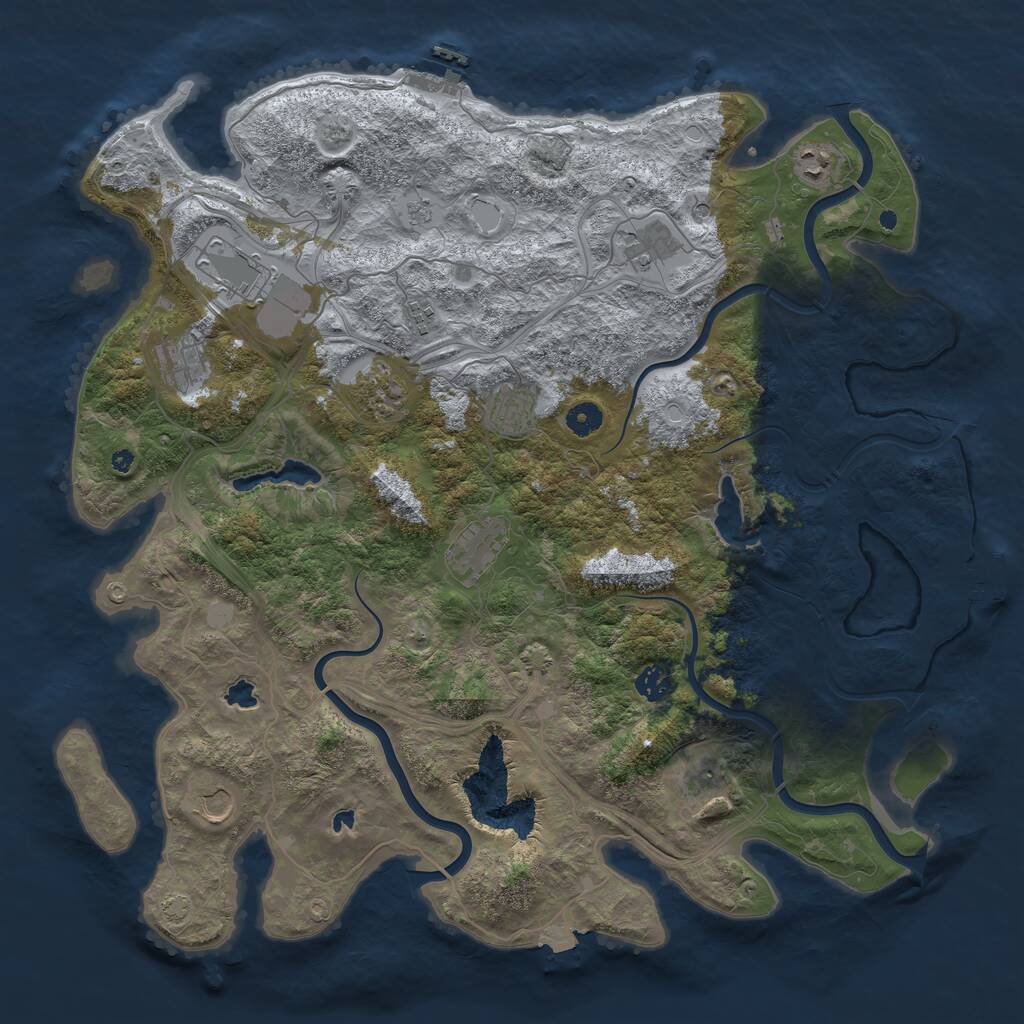 Rust Map: Procedural Map, Size: 4500, Seed: 953135735, 17 Monuments