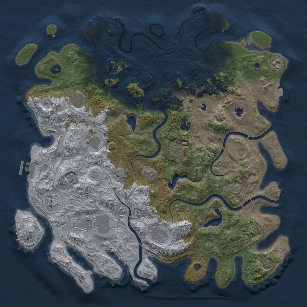 Rust Map: Procedural Map, Size: 4500, Seed: 1682936581, 16 Monuments