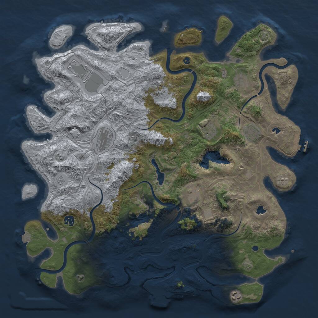 Rust Map: Procedural Map, Size: 4500, Seed: 251002, 16 Monuments