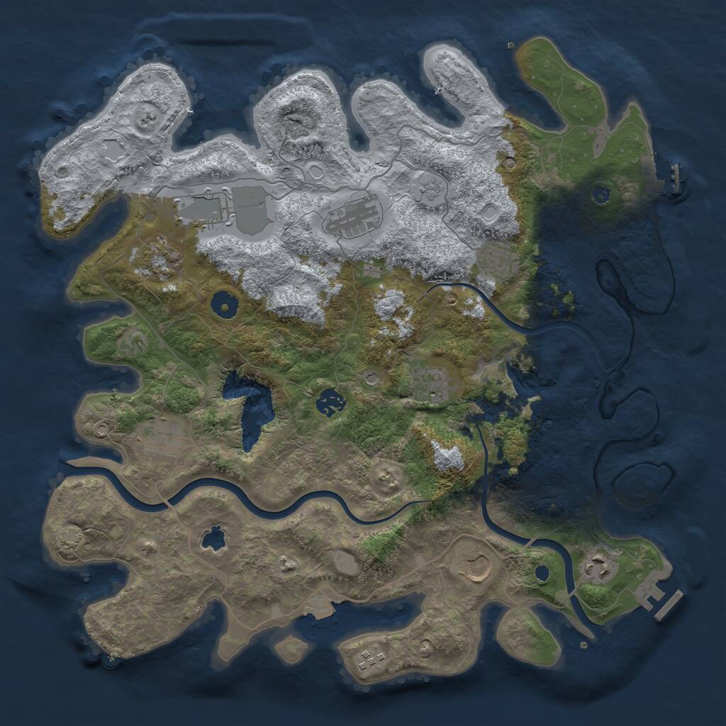 Rust Map: Procedural Map, Size: 4000, Seed: 1762989968, 16 Monuments