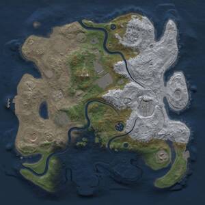 Thumbnail Rust Map: Procedural Map, Size: 3500, Seed: 534917731, 15 Monuments