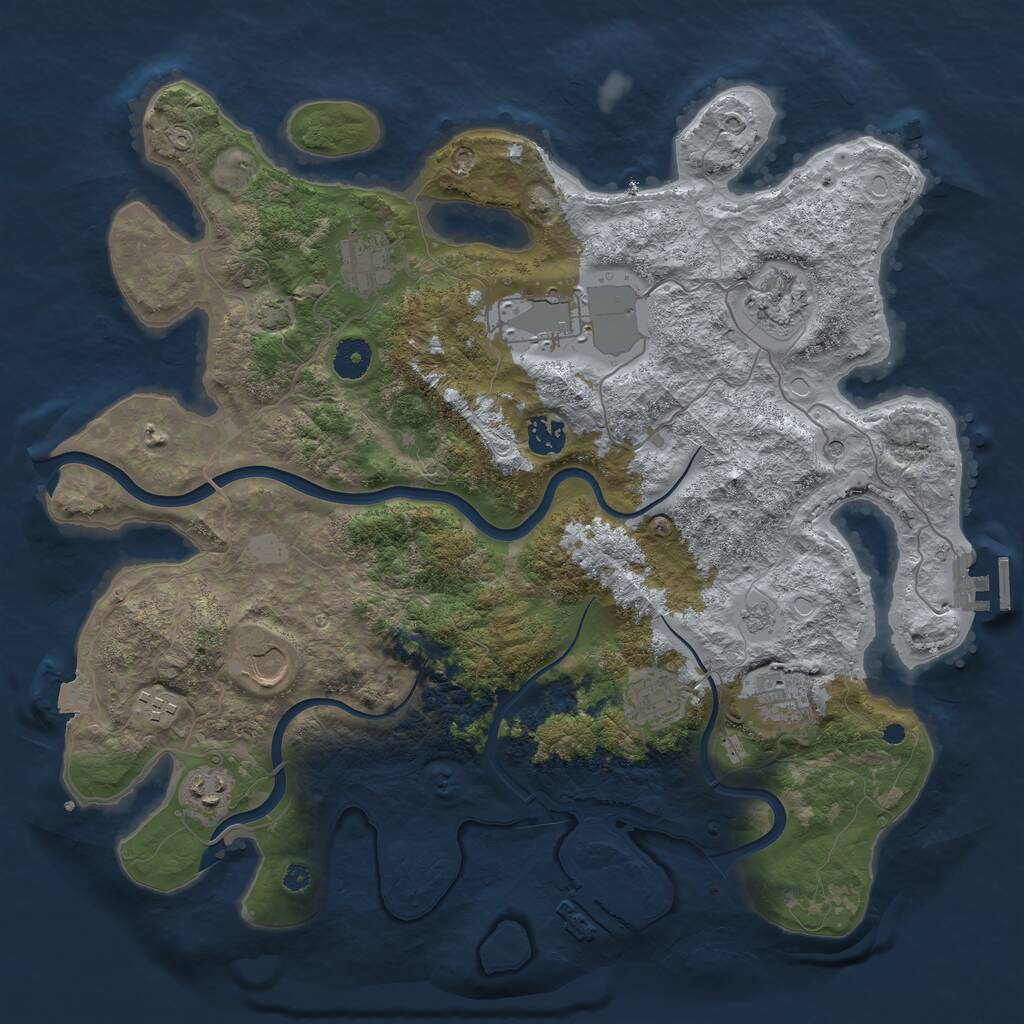 Rust Map: Procedural Map, Size: 3900, Seed: 1446097873, 15 Monuments