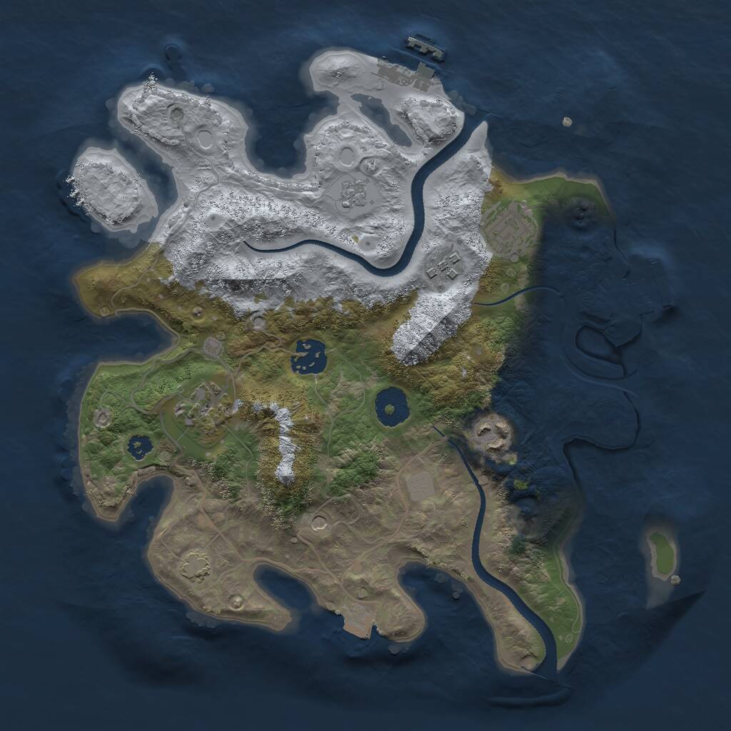 Rust Map: Procedural Map, Size: 3000, Seed: 554134566, 11 Monuments