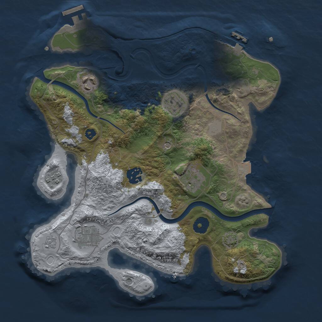 Rust Map: Procedural Map, Size: 3000, Seed: 2009060474, 12 Monuments