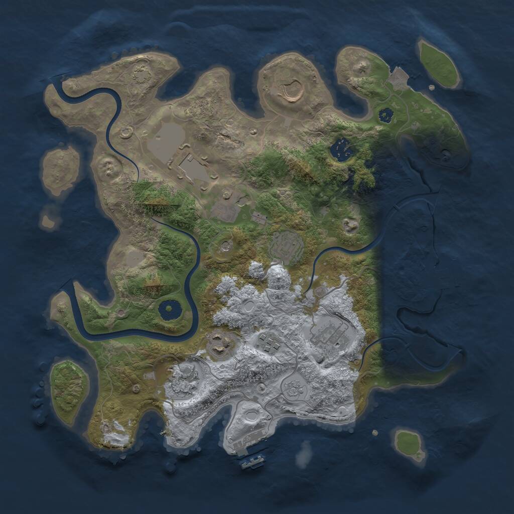 Rust Map: Procedural Map, Size: 3500, Seed: 701553, 15 Monuments