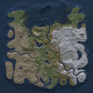 Thumbnail Rust Map: Procedural Map, Size: 4500, Seed: 15624257, 17 Monuments