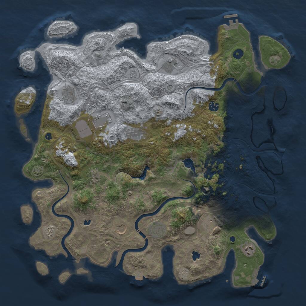 Rust Map: Procedural Map, Size: 4500, Seed: 810596400, 17 Monuments