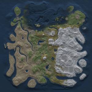 Thumbnail Rust Map: Procedural Map, Size: 4500, Seed: 880680370, 16 Monuments