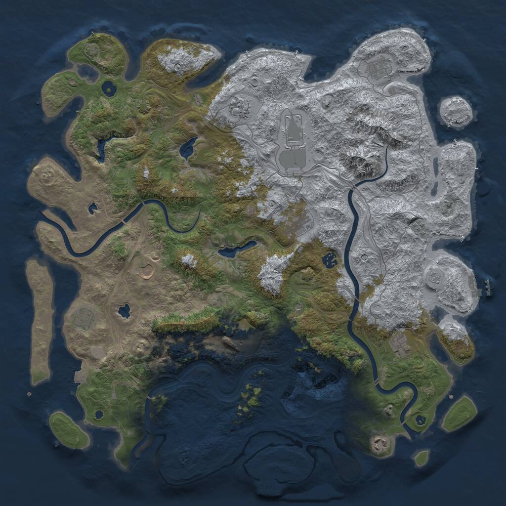 Rust Map: Procedural Map, Size: 5000, Seed: 917761861, 17 Monuments