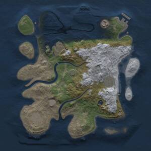 Thumbnail Rust Map: Procedural Map, Size: 3000, Seed: 1788177984, 11 Monuments