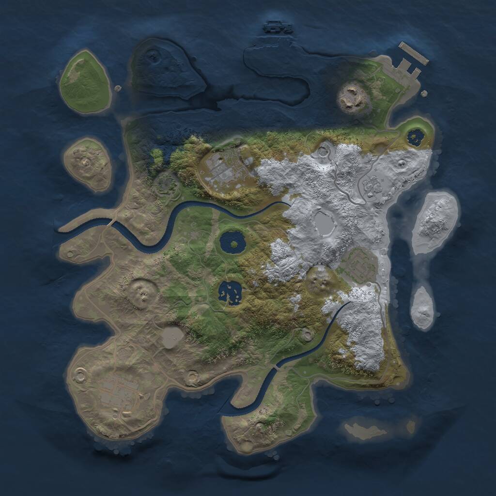 Rust Map: Procedural Map, Size: 3000, Seed: 1788177984, 11 Monuments