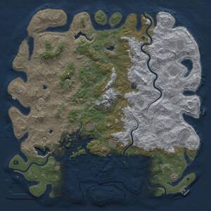Thumbnail Rust Map: Procedural Map, Size: 6000, Seed: 811061010, 17 Monuments