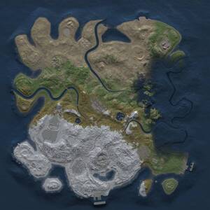 Thumbnail Rust Map: Procedural Map, Size: 3750, Seed: 1368626920, 16 Monuments