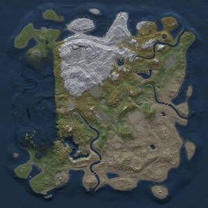 Thumbnail Rust Map: Procedural Map, Size: 4500, Seed: 100225, 16 Monuments