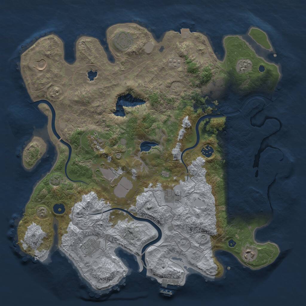 Rust Map: Procedural Map, Size: 4000, Seed: 651919, 16 Monuments