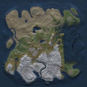 Thumbnail Rust Map: Procedural Map, Size: 4000, Seed: 651919, 16 Monuments