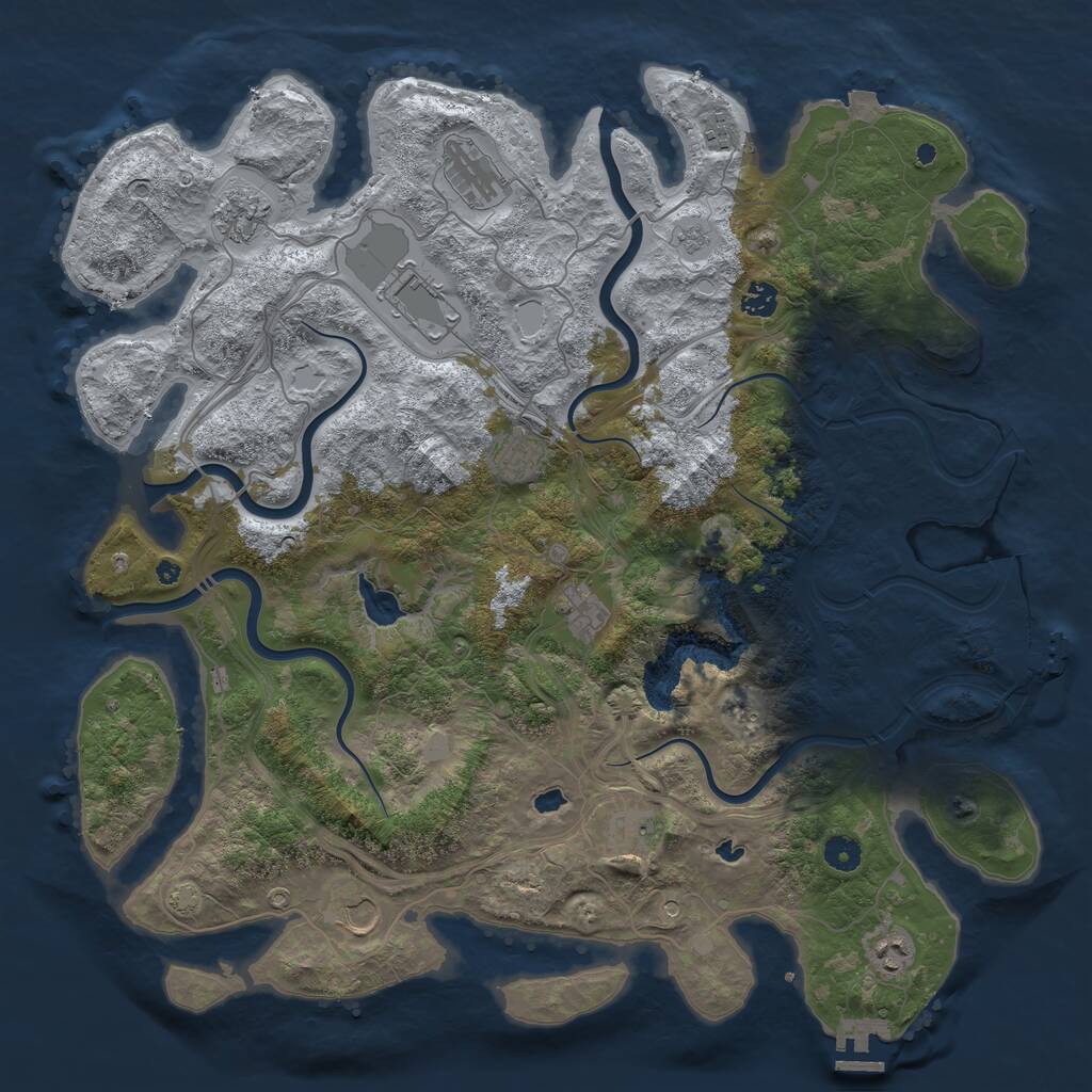 Rust Map: Procedural Map, Size: 4500, Seed: 796419090, 16 Monuments