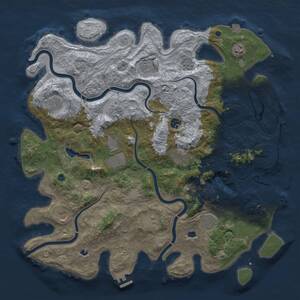 Thumbnail Rust Map: Procedural Map, Size: 4500, Seed: 707132884, 17 Monuments